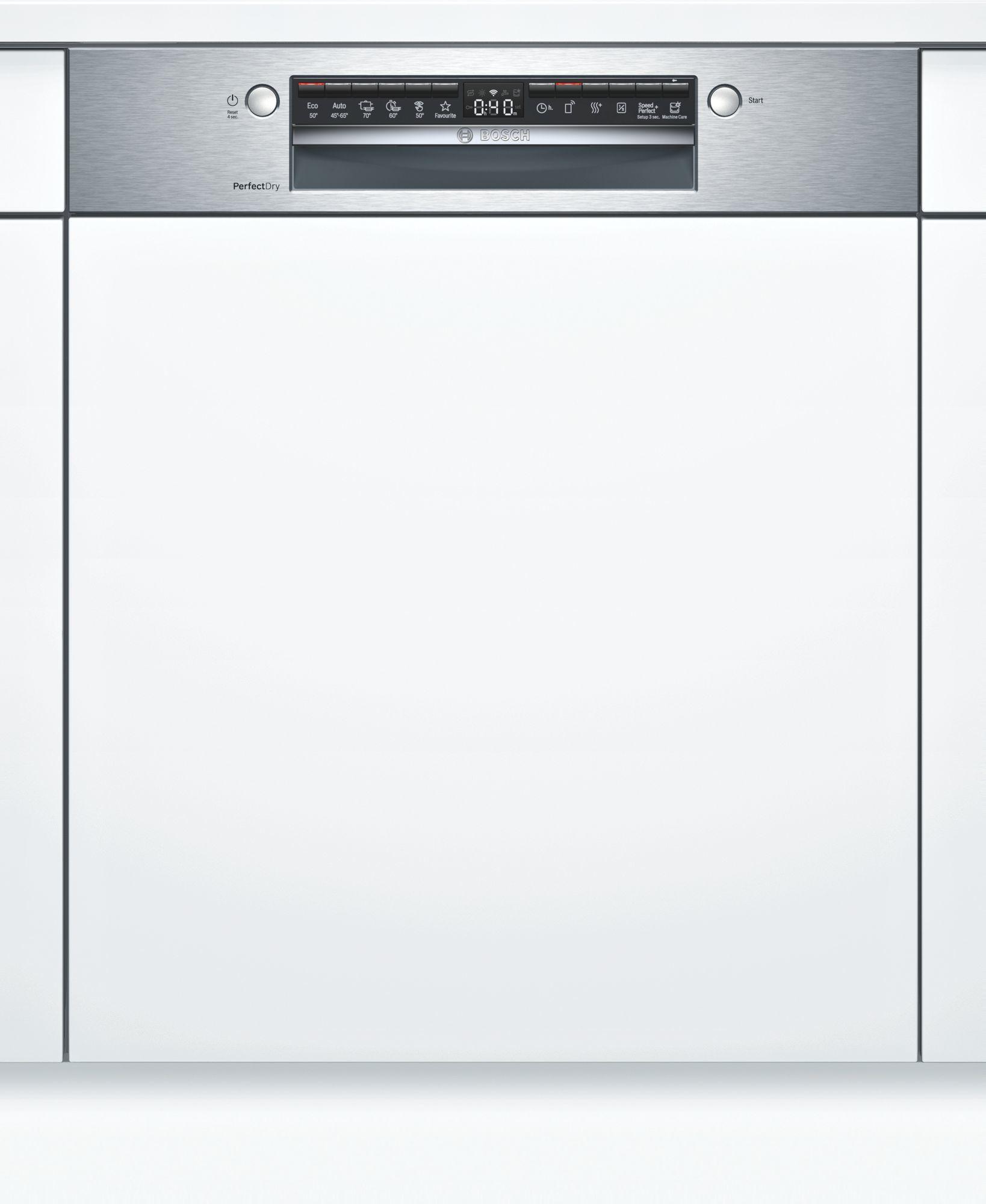 Bosch Serie 6 SMI6ZCS07E, Halb integriert, Standardgröße (60 cm), Weiß, Edelstahl, Tasten, Berührung, 1,75 m
