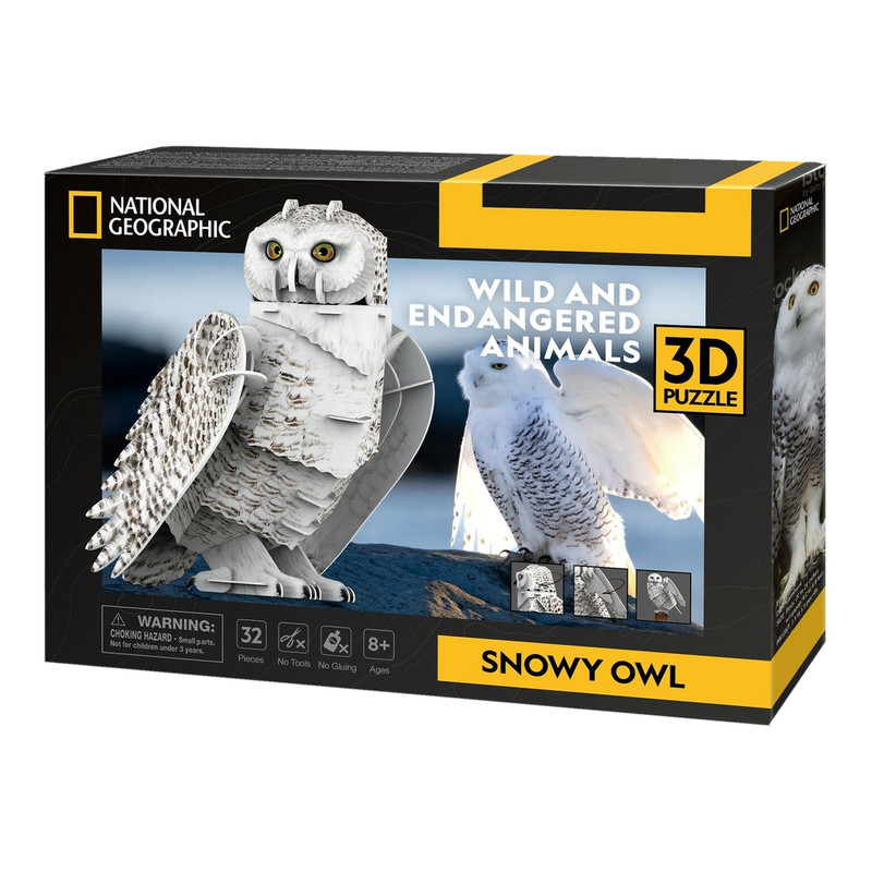 CUBIC FUN 3D Puzzel Sneeuwuil - 42 stuks - Multicolor