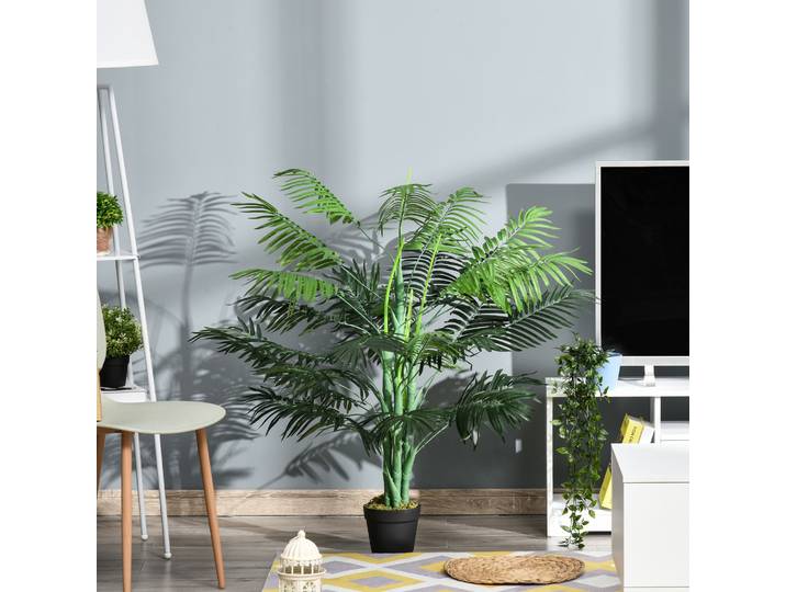 Outsunny Palmier Artificiel 125cm 18 Palmes avec Pot