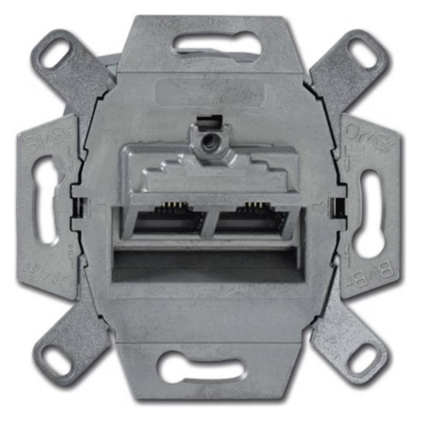 Busch-Jaeger 0218/12-101 RJ-45 Metallisch Steckdose (0218/12-101) (2CKA000230A0411)