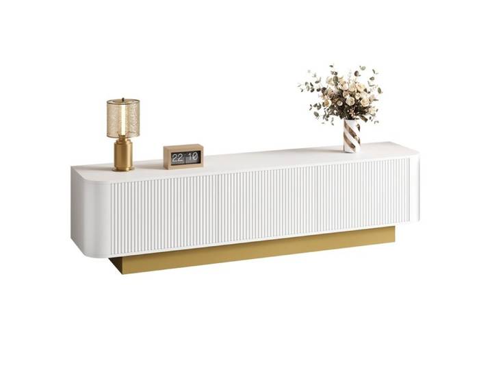 Meuble tv Télévision lowboard moderne avec Espace de rangement Blanc 170 cm TV lowboard (long) Surface résistant aux rayures