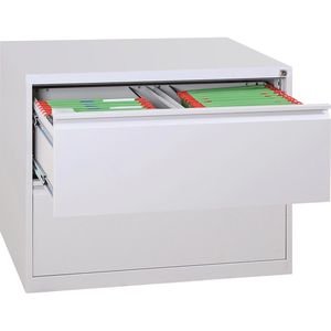 G-Office Hängeregisterschrank FGC/D.2, 2-bahnig, 2 Schübe, lichtgrau