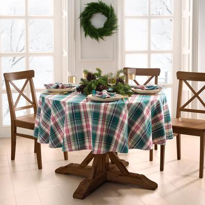 Threadmade Holiday Fireside Plaid Tablecloth