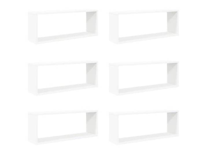 MABCQRTY Würfelregale 6er Set Wandregal Schweberegal Weiß 60x15x23cm Vielseitiges 6-teiliges Wandboard für Schlafzimmer und Wohnzimmer zur stilvollen Präsentation von Deko und Büchern.