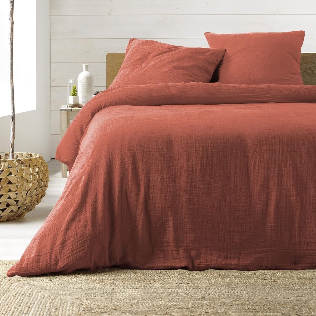 3-delige set donker terracotta stijlvolle douceur d'intérieur 240 x 220 cm