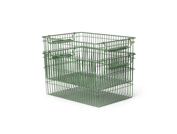 Ferm Living - Cala Stapelbare Körbe, verdant grün (2er-Set)