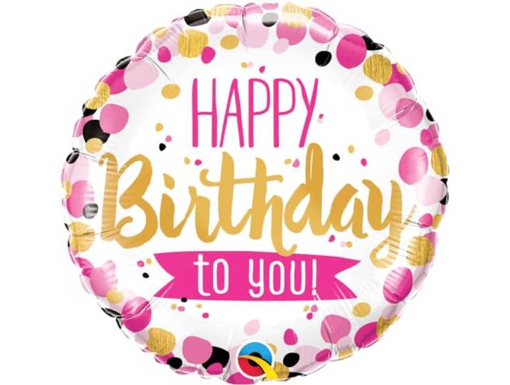 Folat 49170Q Happy Birthday to You' Folie ballon-45 cm, Roze, 18-Inch