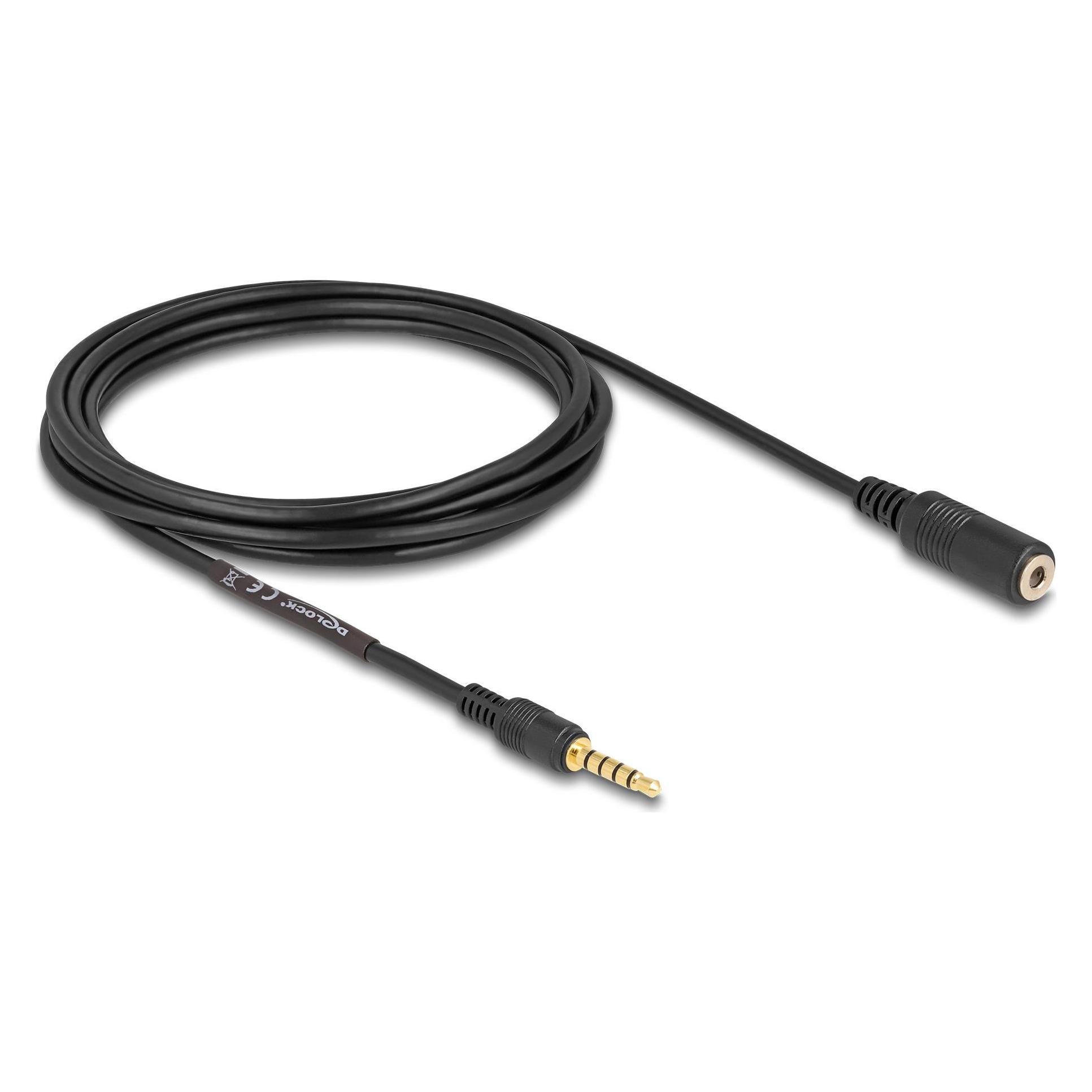 Delock Verlängerungskabel Klinke 3,5 mm 5 Pin Stecker zu Buc (3 m) (85733)