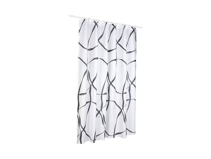 Spirella Duschvorhang Ribbon Schwarz-Weiss 180 × 200 cm