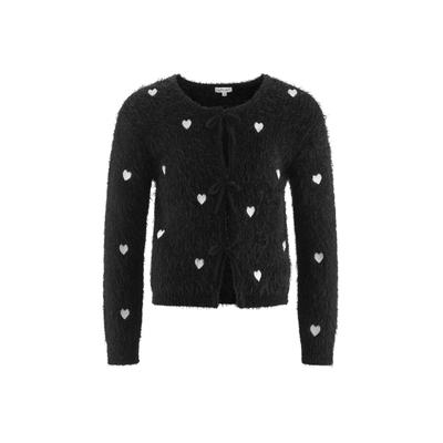 Sommerkleid HAPPY GIRLS "Cardigan", Mädchen, Gr. 164, EURO-Größen, schwarz-weiß (schwarz), Nylon, normal, Kleider Sommerkleid
