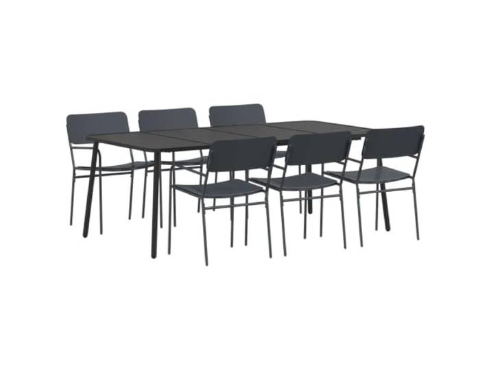 Makastle Essgruppe 7 STK. Anthrazit Stahl 200x100x72 cm