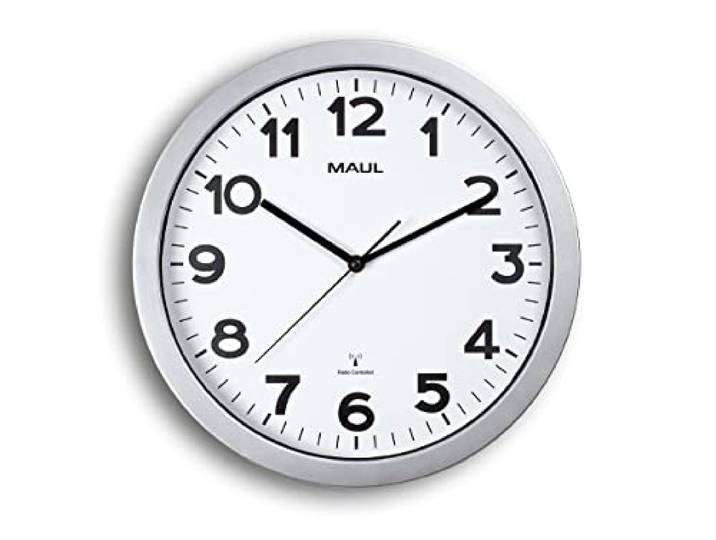 Maul Draadloze wandklok MAULstep 35 cm mineraalglas zilver