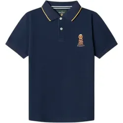 Hackett London für Jungen. HK5600037 Marine-Poloshirt Harry (5Años= 109cm), Lässig, Baumwolle, Kurzarm, Kinderbekleidung
