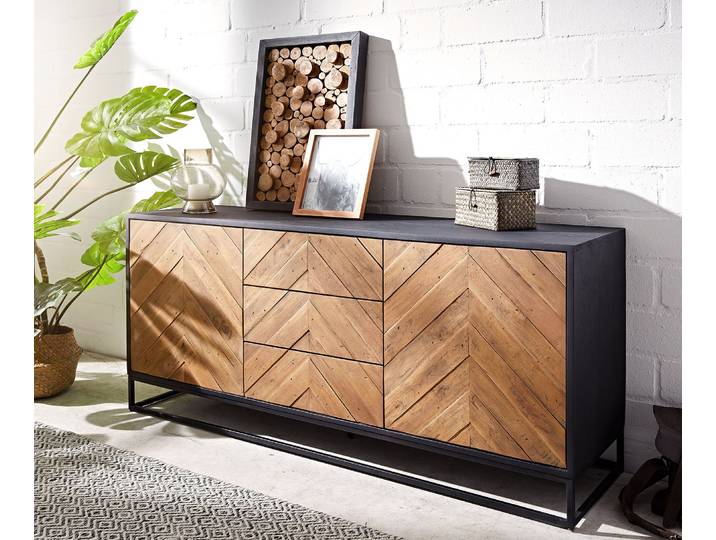 Buffet Famke 145 cm Manguier Teck 2 portes 3 tiroirs
