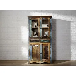Vitrine Altholz 90x40x180 mehrfarbig lackiert NATURE OF SPIRIT #08