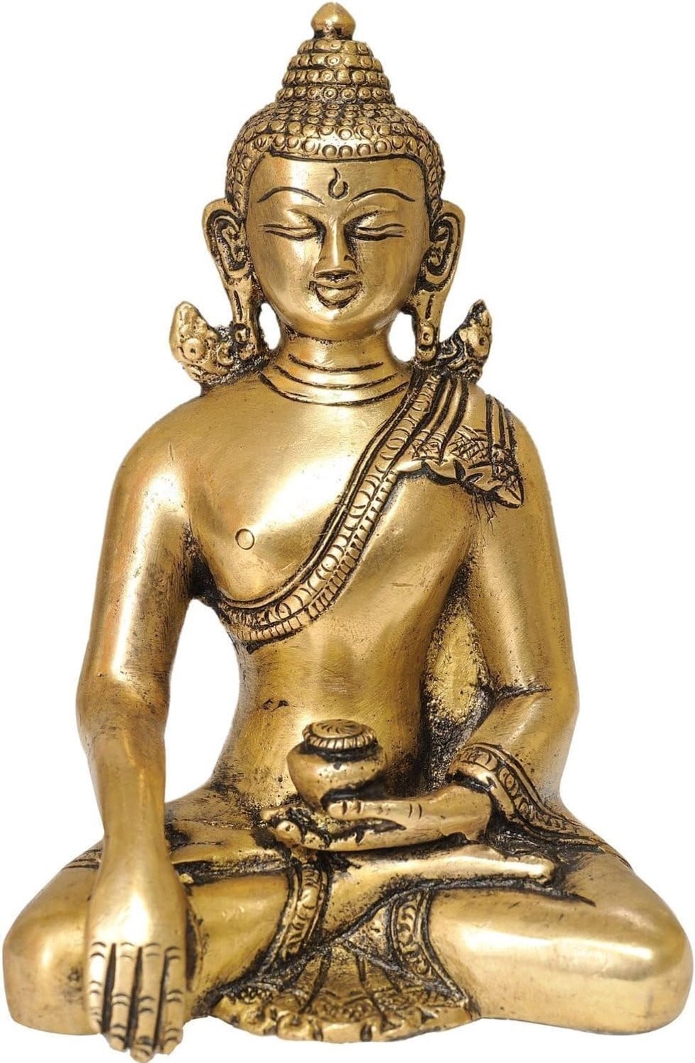 Handgemaakt Messing Boeddha Beeld voor Meditatie en Decoratie