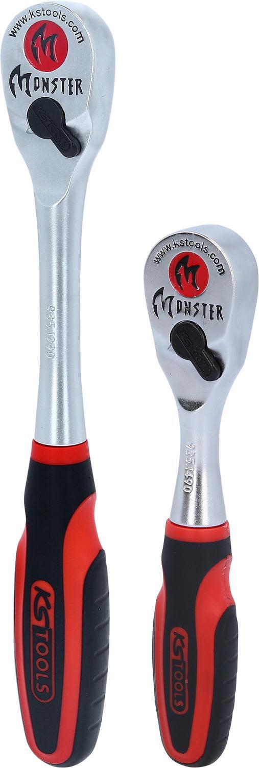 KS Tools Monster Umschaltknarren-Satz, 2-tlg 1/4 Zoll+1/2 Zoll