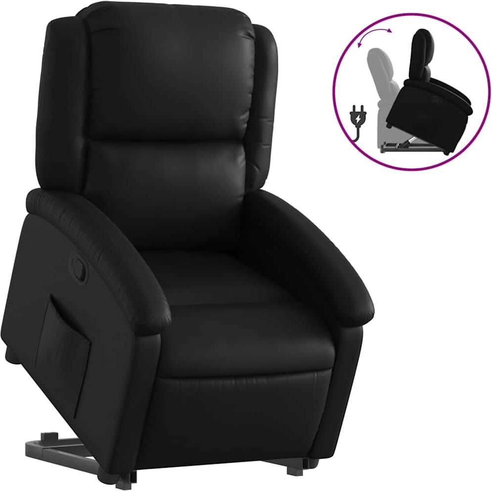 vidaXL Fauteuil inclinable Noir Similicuir