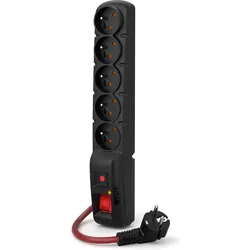 Acar, Steckdosenleiste, F5 POWER Black 5 AC outlet(s) (5x, CEE 7/16, 5 m)