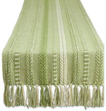 DII Black Braided Stripe Table Runner
