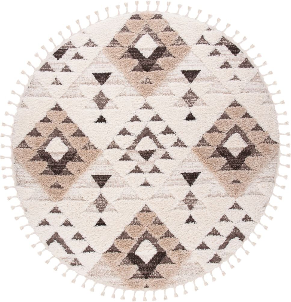 Safavieh Tapis en polypropylène blanc/brun, 201 cm Blanc 201x5x201cm
