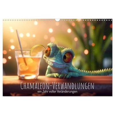 Chamäleon-Verwandlungen. Ein Jahr voller Veränderungen (Wandkalender 2026 DIN A3 quer), CALVENDO Monatskalender