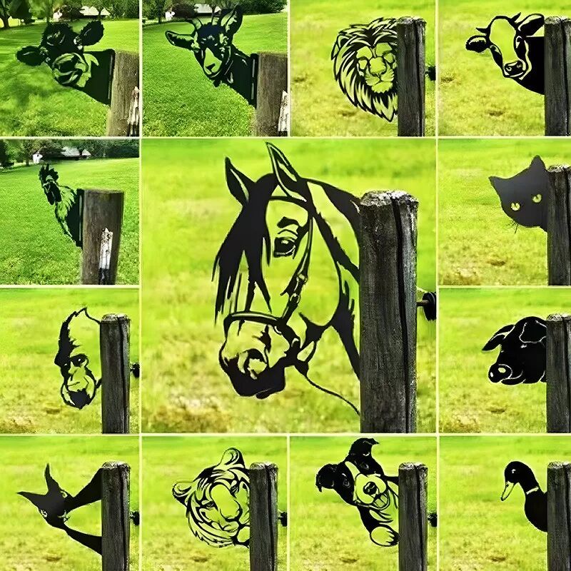 INF Metall Eichhörnchen Silhouette Gartenstecker - Dekorative Gartenskulptur für den Außenbereich