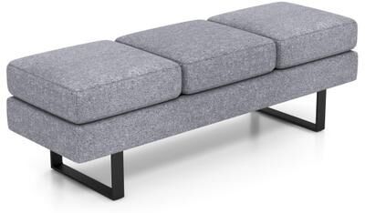 Costway Waiting Room Bench Seating Long Bench with Metal Frame Leg-Gray