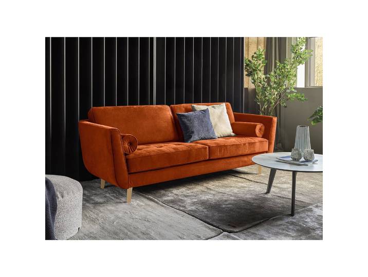 Sofa Vieux Lyon 3-Sitzer Kupfer/Bronze Microfaser Panja 226 x 85 x 96cm Industrial