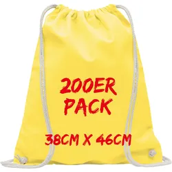 Texxilla Turnbeutel Mehrpack mit robusten Zugbändern, Gelb, gelb