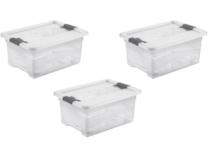 Organizer KEEEPER cornelia , transparent, B:29,5cm H:17,5cm T:39,5cm, Kunststoff, Aufbewahrungsboxen, Organizer, Aufbewahrungsbox, 12 L, mit Deckel, Schiebeverschluss