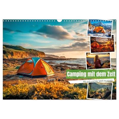 Camping mit dem Zelt (Wandkalender 2027 DIN A3 quer), CALVENDO Monatskalender