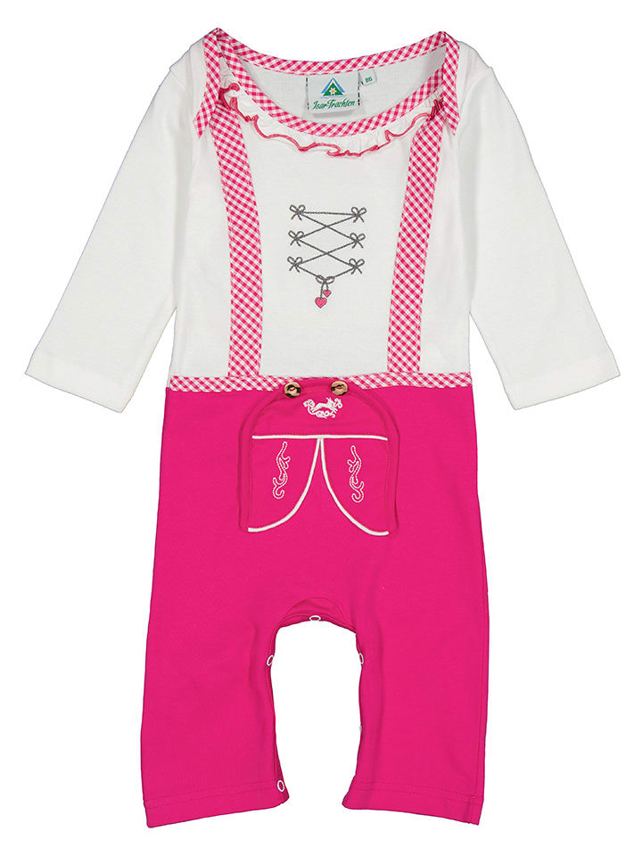 Isartrachten Strampler in Pink/ Weiß - 80