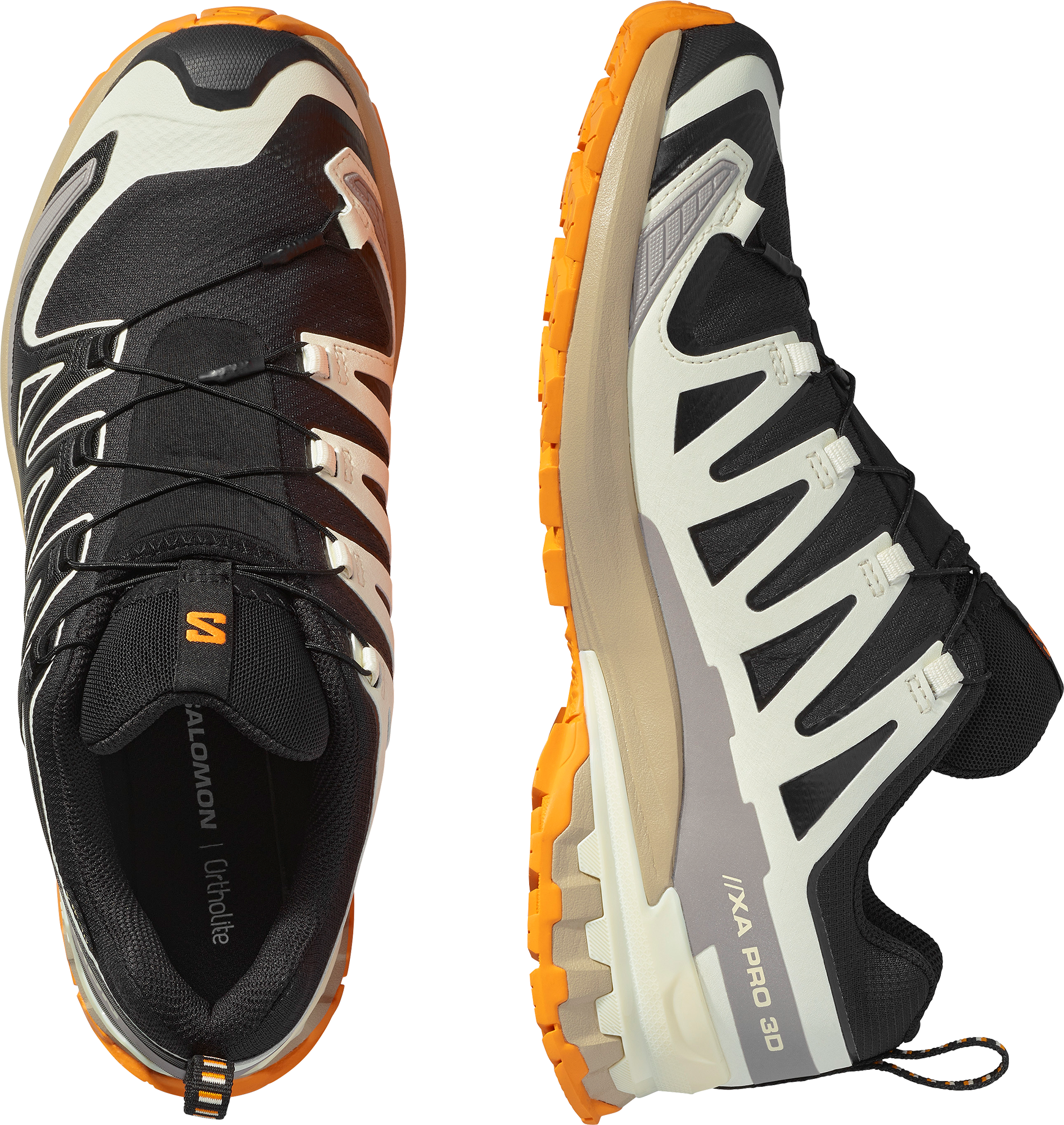 Trailrunningschuh SALOMON "XA PRO 3D V9 GORE-TEX", Herren, Gr. 45, Textil, schwarz (schwarz, vanilla ice, turmeric), Synthetik, Textil, Schuhe Trailrunningschuh, wasserdicht
