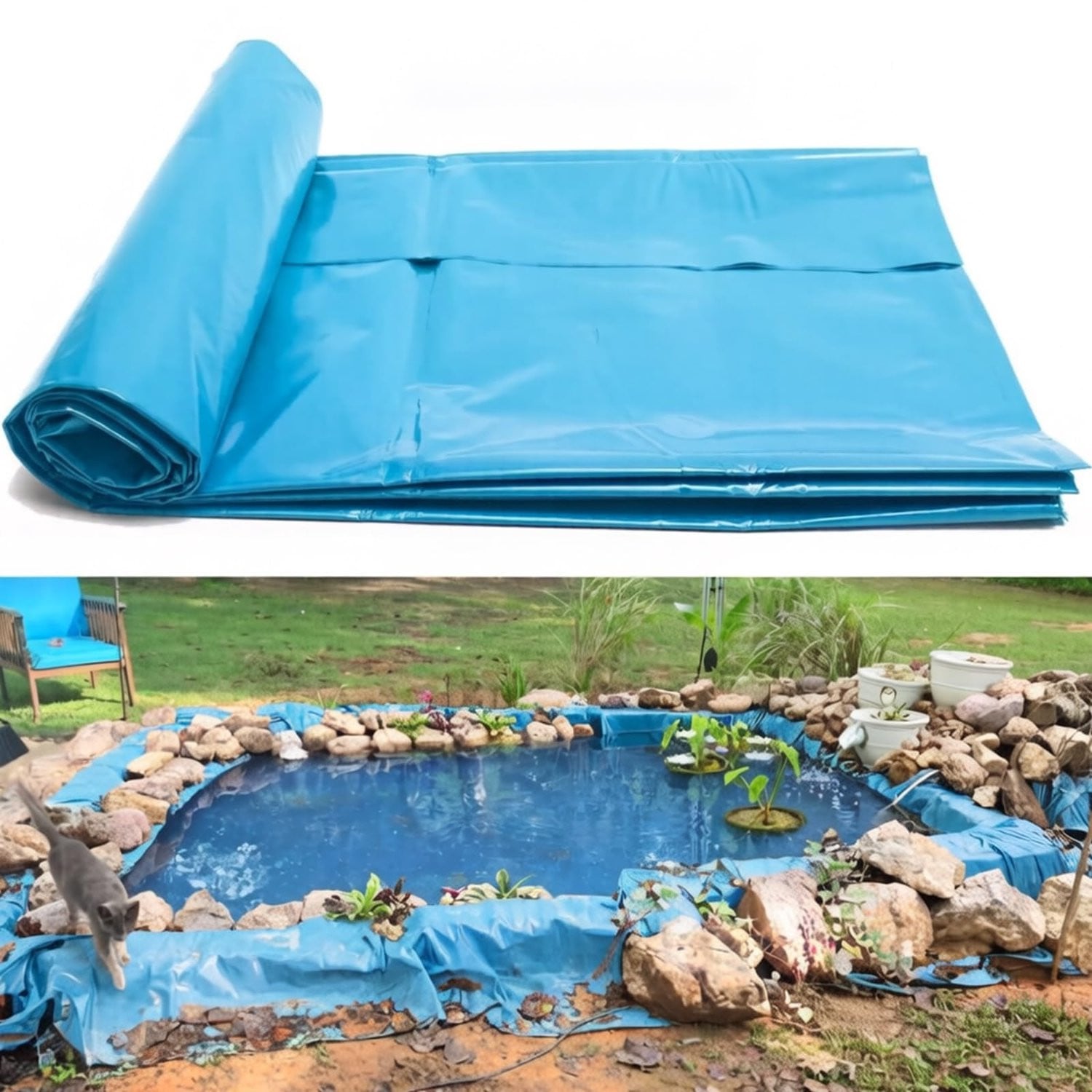 Famanu Vijverfolie Blauw 0,16 mm PVC