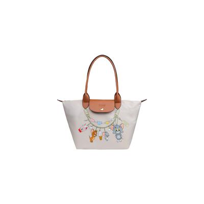 Handtasche DOGO "Fontana Shopper-Tasche Tom And Jerry Charms Damen Schultertasche", Damen, Gr. onesize, beige, Taschen Handtasche, Handgefertigt