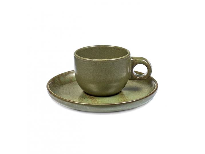 Serax Tasse à espresso avec soucoupe Surface 10 cl Camogreen