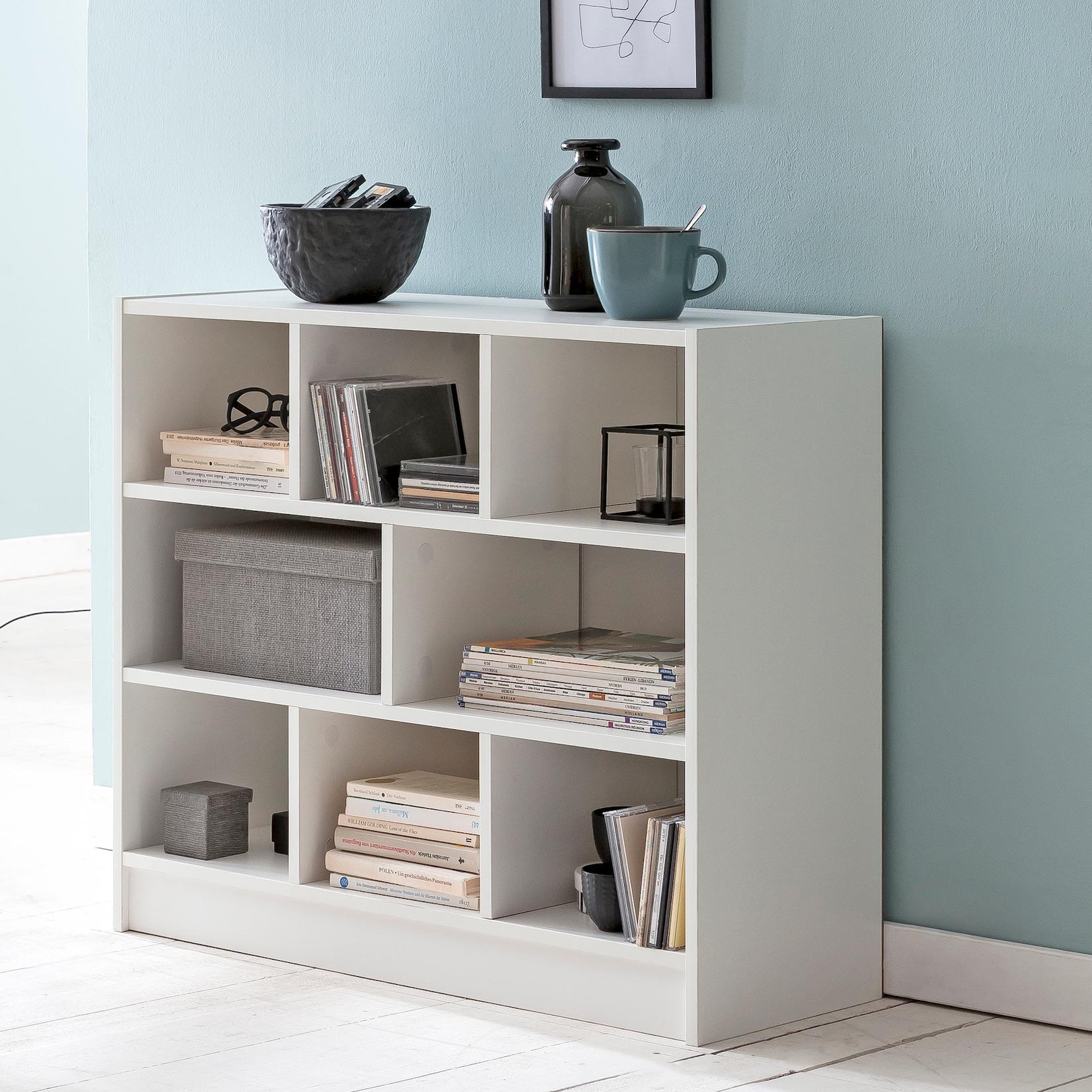 FineBuy Bücherregal SV51829 Holzregal Standregal Holz Regal Flurregal modern