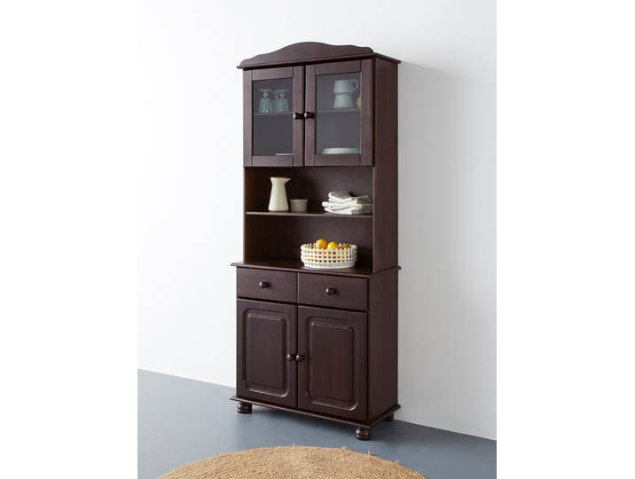 Buffet OTTO HOME Mette , braun (dunkelbraun), B:80cm H:181cm T:34cm, Schränke, Buffet, Mit grosser Schublade und viel Stauraum hinter 4 Türen, Höhe 181cm