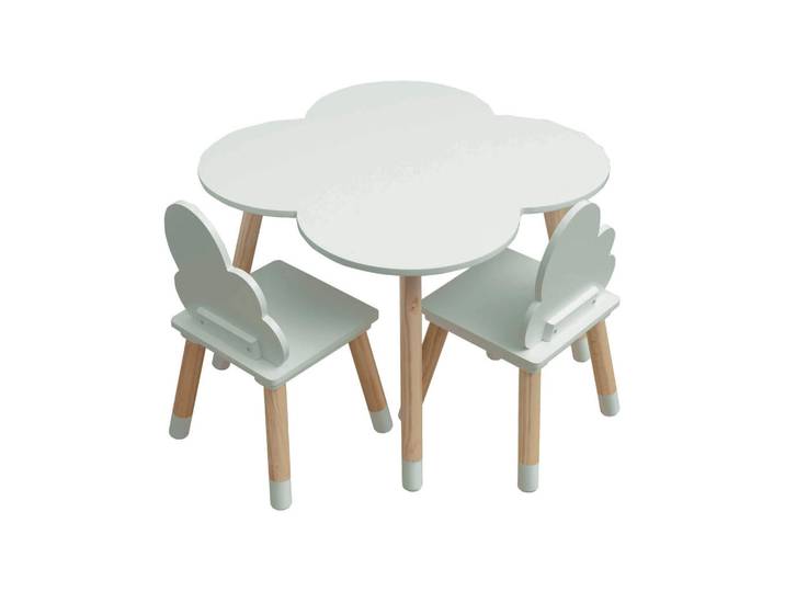 Mobili Rebecca Kindertisch, 2 Stühle Hellgrün 60/60/44 cm, 60x44x60 cm, Babymöbel & Kindermöbel, Kinderzimmer & Jugendzimmer, Kindersitzgruppe
