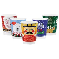 250x Pappbecher Heißgetränkebecher doppelwandig WEIHNACHTSMIX 200ml (max 270ml)