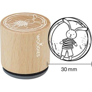 Colop Motivstempel Woodies Hase, aus Holz, 3 x 3 cm, für Stempelkissen