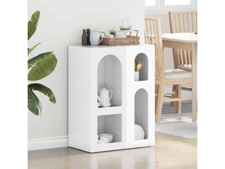 HEFZGDB Modernes Sideboard mit Stauraum aus Holzwerkstoff für Wohnzimmer und weißes Sideboard für Esszimmer als praktisches zur Aufbewahrung mit stilvollem Design sowie geräumigen Regalen