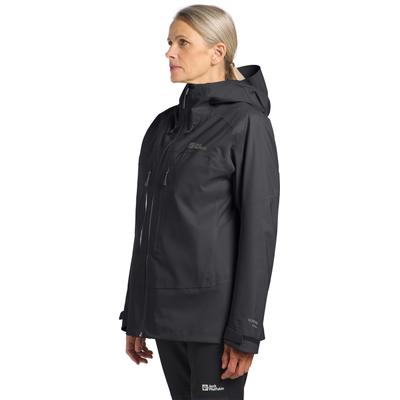 Funktionsjacke JACK WOLFSKIN "KAMMWEG 3L JKT W", Damen, Gr. XXL (48), grau (phantom), Obermaterial: 100% Polyester. Futter: 100% Polyester. Futter 2: 86% Polyamid, 14% sonstige Fasern, Jacken Funktionsjacke, atmungsaktiv, wasserdicht, winddicht