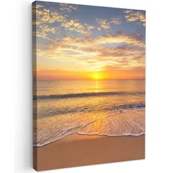 LEINWANDBILD Strand - Sonnenuntergang - Meer Room Decor 30x40 cm