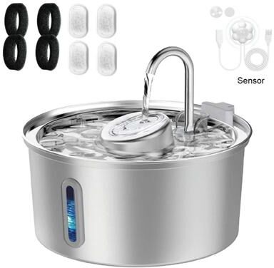 Uplifted Finds 3.2L Stainless Steel Smart View Water Fountain water 4 Chips Sensor