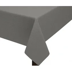 Leonado Vicenti Tischdecke Garten Oval 140x180 cm Grau mit Paspel Band pflegeleicht Weichschaum abwischbar Rutschfest Wetterbeständig
