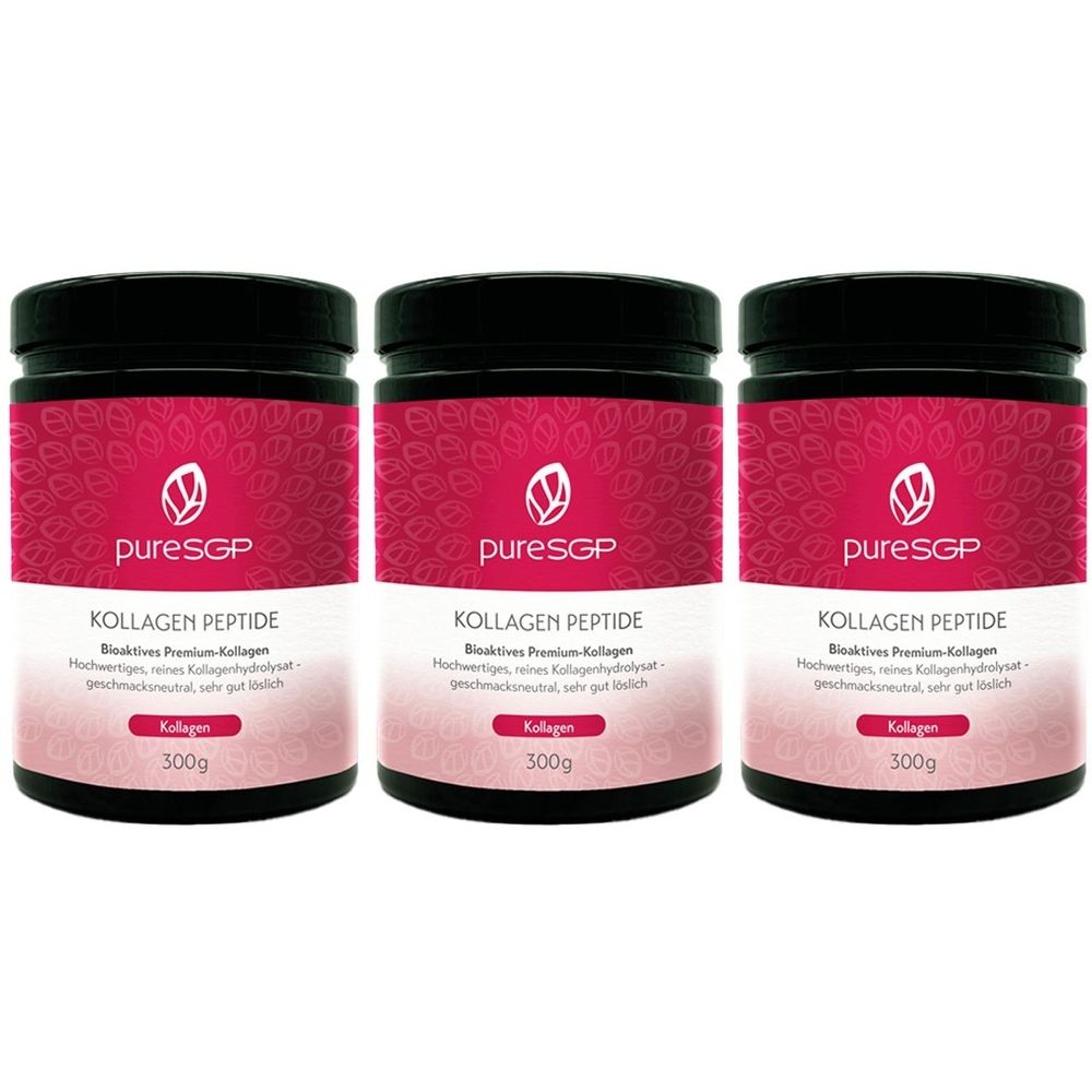 pureSGP Kollagen Peptide x3 3x300 g Pulver