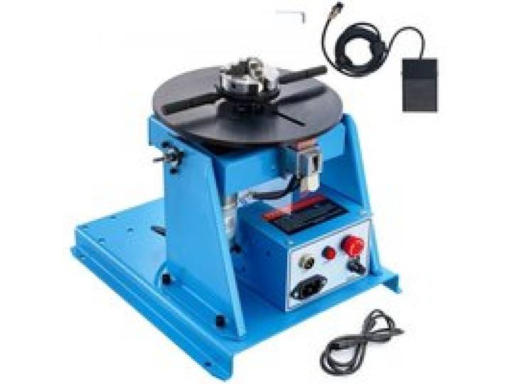 VEVOR Schweißdrehtisch 20 W Schweißpositionierer 1-12 U/min Manipulator 10 kg(Horizontal)/5 kg(vertikal) Drehtisch 0–90° Neigungswinkel K01-63 Dreibackenfutter zum Schneiden, Schleifen, Montieren