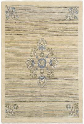 Treasured Knots Vintage Inspired Gabbeh Floral Medallion Hand Knotted Area Rug
